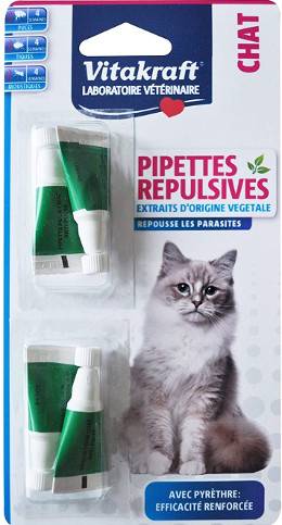 Pipettes répulsives antiparasitaire pour chat